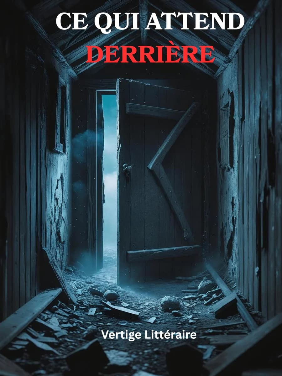 Couverture du roman Ce qui attend derrière, roman fantastique, Vertige Littéraire