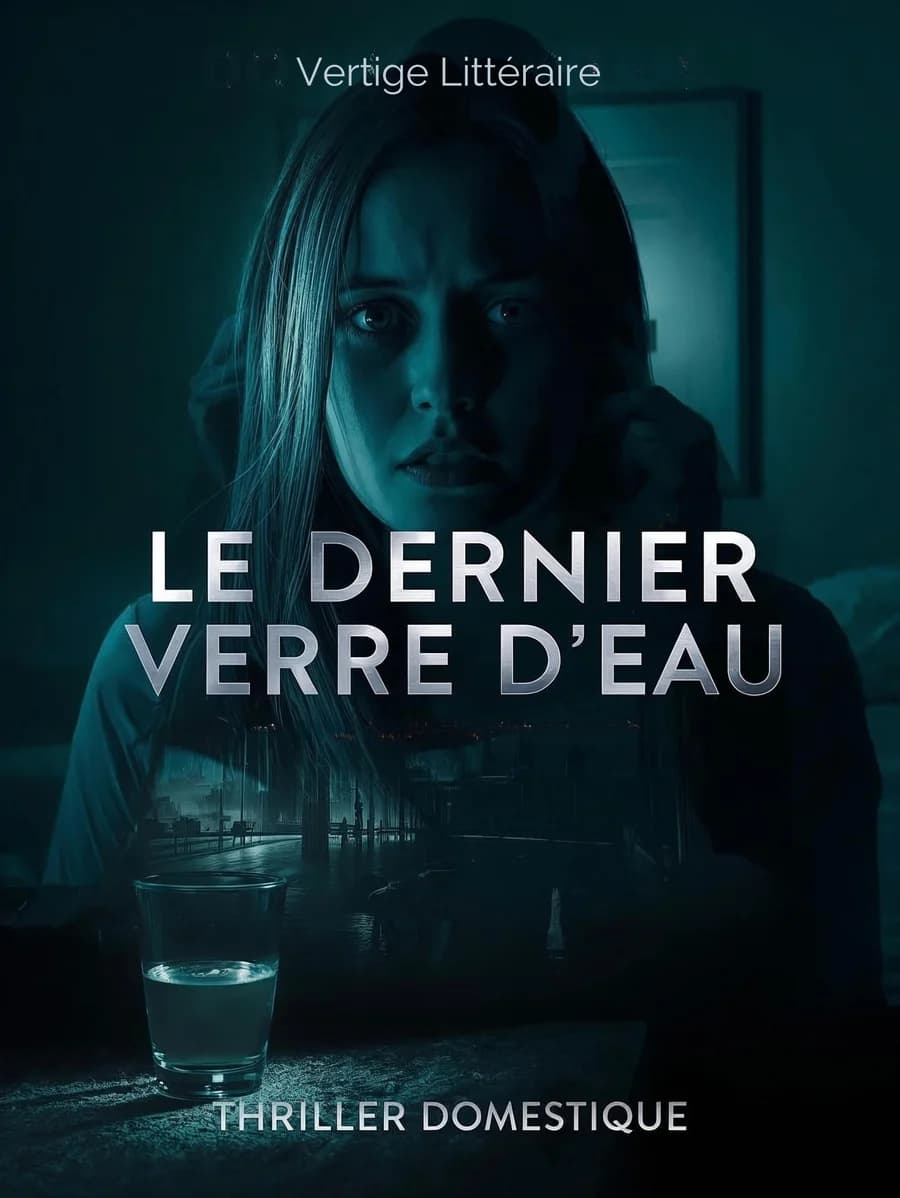 Couverture du roman Le Dernier Verre d'eau, thriller domestique, Vertige Littéraire
