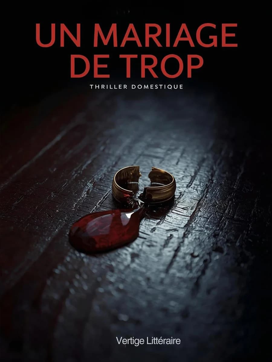 Couverture du roman Un mariage de trop, thriller domestique, Vertige Littéraire