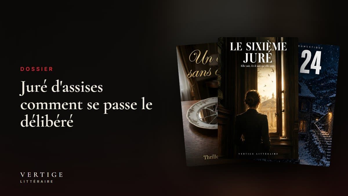 Salle de délibéré d'une cour d'assises, une table et des chaises vides sous une lampe