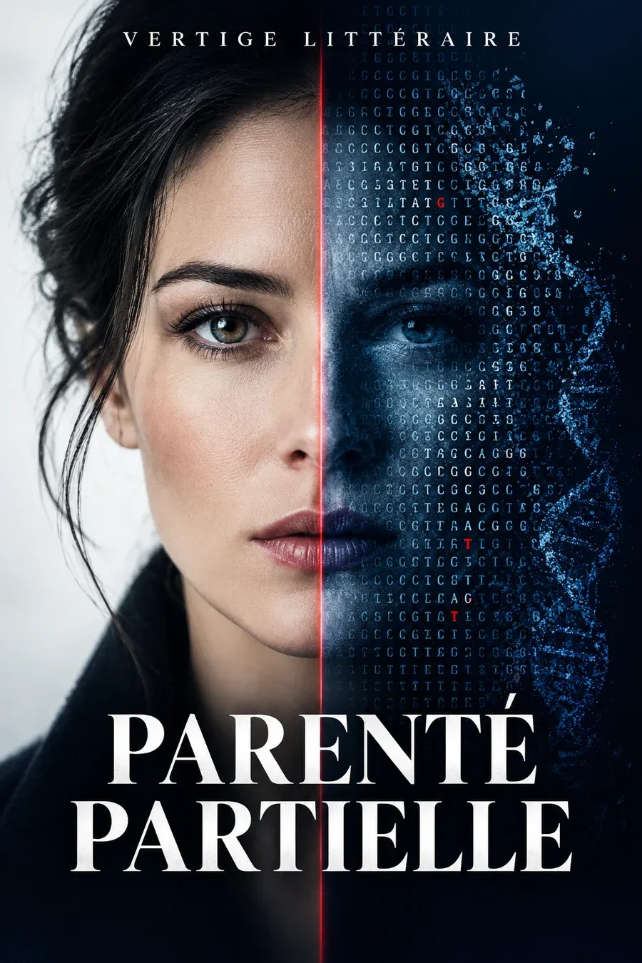 Couverture du roman Parenté partielle, thriller psychologique, Vertige Littéraire